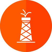 olie toren glyph rood cirkel icoon vector