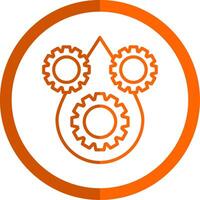 smeermiddel lijn oranje cirkel icoon vector