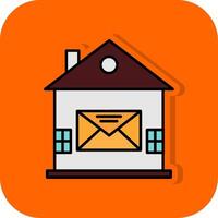 huis mail gevulde oranje achtergrond icoon vector