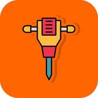 jack hamer gevulde oranje achtergrond icoon vector