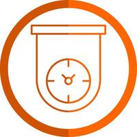 keuken timer lijn oranje cirkel icoon vector