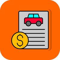 auto lening gevulde oranje achtergrond icoon vector