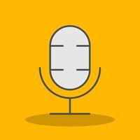 podcast gevulde schaduw icoon vector