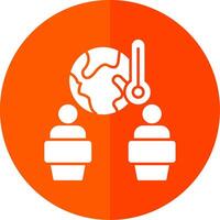 globaal opwarming debat glyph rood cirkel icoon vector