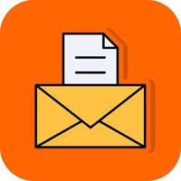 e-mail gevulde oranje achtergrond icoon vector