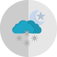 nacht sneeuw vlak schaal icoon vector