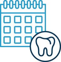 tandheelkundig schema lijn blauw twee kleur icoon vector
