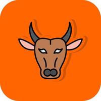 buffel gevulde oranje achtergrond icoon vector