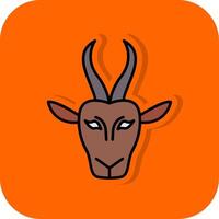 gazelle gevulde oranje achtergrond icoon vector