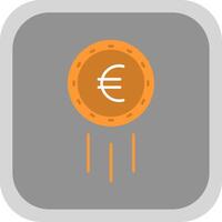 euro teken vlak ronde hoek icoon vector