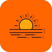 Ramadan zonsopkomst gevulde oranje achtergrond icoon vector