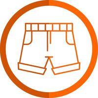 shorts lijn oranje cirkel icoon vector