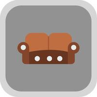 sofa vlak ronde hoek icoon vector