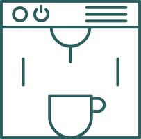 koffie maker lijn helling ronde hoek icoon vector