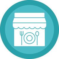 restaurant glyph multi cirkel icoon vector