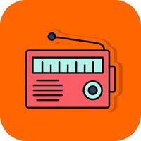 radio gevulde oranje achtergrond icoon vector