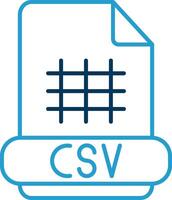 csv lijn blauw twee kleur icoon vector