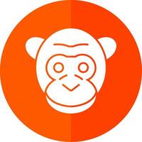 gorilla glyph rood cirkel icoon vector