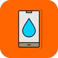 water laten vallen gevulde oranje achtergrond icoon vector