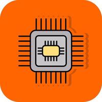 CPU gevulde oranje achtergrond icoon vector