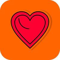 hart gevulde oranje achtergrond icoon vector