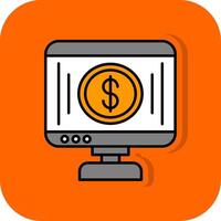 begroting gevulde oranje achtergrond icoon vector