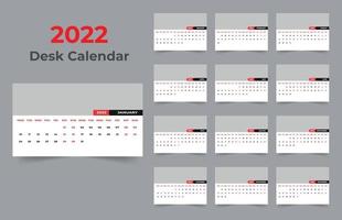 2022 bureaukalender sjabloonontwerp vector