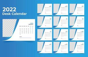 2022 bureaukalender sjabloonontwerp vector