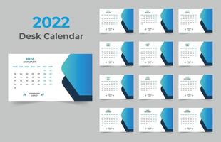 2022 bureaukalender sjabloonontwerp vector