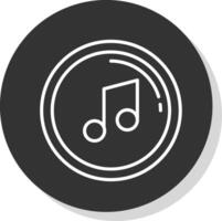 muziek- Notitie lijn grijs cirkel icoon vector