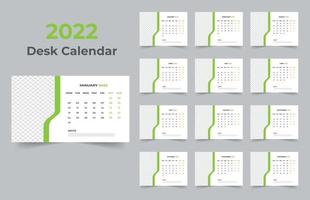 2022 bureaukalender sjabloonontwerp vector