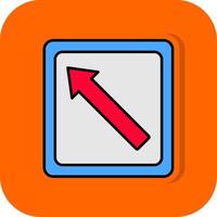 pijl links gevulde oranje achtergrond icoon vector