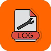 log formaat gevulde oranje achtergrond icoon vector