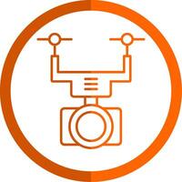 camera dar lijn oranje cirkel icoon vector