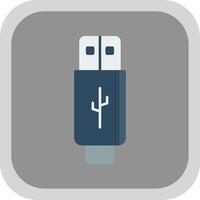 USB vlak ronde hoek icoon vector