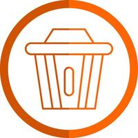 recycle bak lijn oranje cirkel icoon vector