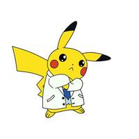 schattig pikachu dokter Pokemon karakter vector