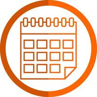 kalender lijn oranje cirkel icoon vector