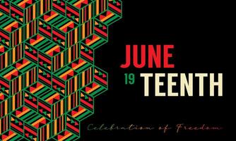 juneteenth juni 19 onafhankelijkheid dag. vrijheid of emancipatie dag. Afro-Amerikaans geschiedenis, zwart geschiedenis maand viering. poster, groet kaart, spandoek. horizontaal illustratie vector