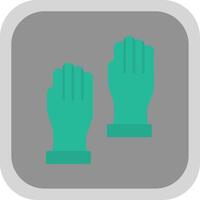 handschoenen vlak ronde hoek icoon vector