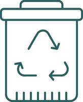 recycling lijn helling ronde hoek icoon vector