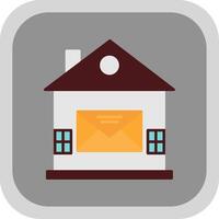 huis mail vlak ronde hoek icoon vector