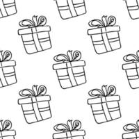 naadloos patroon met geschenkdozen. set van geschenkdozen vector