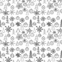 doodle Kerstmis achtergrond. naadloos kerstpatroon vector