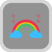 regenboog vlak ronde hoek icoon vector