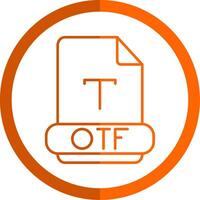 otf lijn oranje cirkel icoon vector