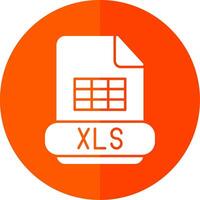 xls glyph rood cirkel icoon vector