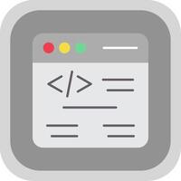 web codering vlak ronde hoek icoon vector