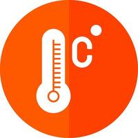 Celsius glyph rood cirkel icoon vector