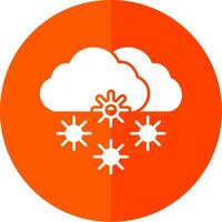 besneeuwd glyph rood cirkel icoon vector